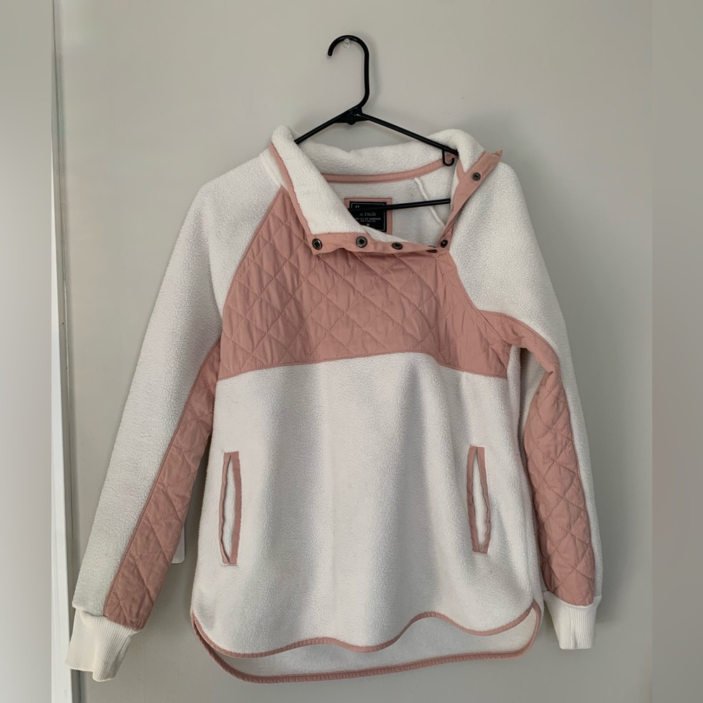 Abercrombie Blush Pink Fuzzy Sweater Jacket